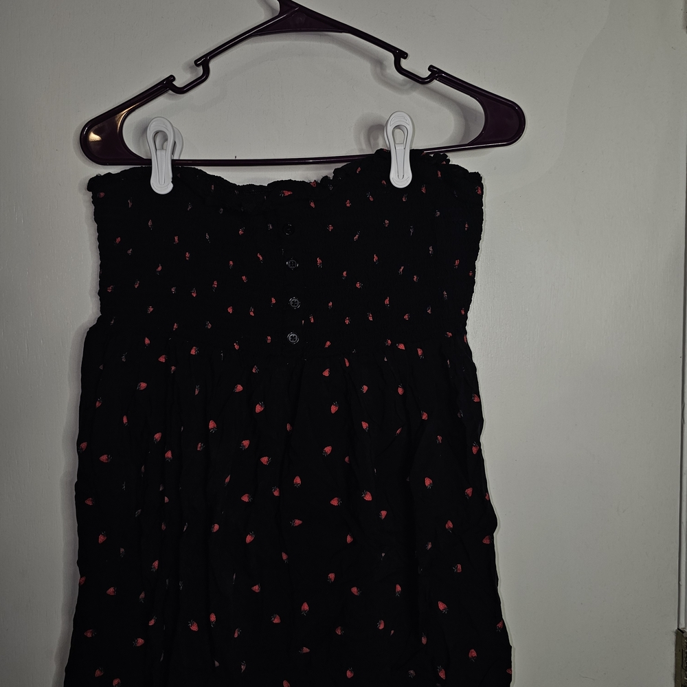 Torrid Black Crop Top With Strawberries